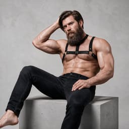 Fetish Submissive Attitude - Adjustable Eco-Leather Chest Harnas With Necklace For Men — thumbnail 3