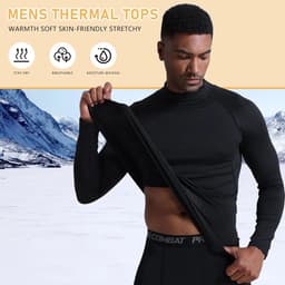 Thermo-onderhemd voor heren, warm, ademend, met lange mouwen, winter, functioneel ondergoed, skiondergoed, flexibel, zacht, thermoshirt voor outdoor sport — thumbnail 3