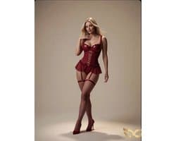 MySecretNL Bordeaux Babe - Wetlook Korset Jurkje - Maat L/XL