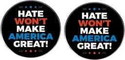 2 stuks haat zal Amerika geen geweldige reversspeldje maken, tegen kritiek pin, metalen legering badge, 3 cm (1,2"), metaal, geen edelsteen, 3cm(1.2"), Metaal, Geen edelsteen — thumbnail 1