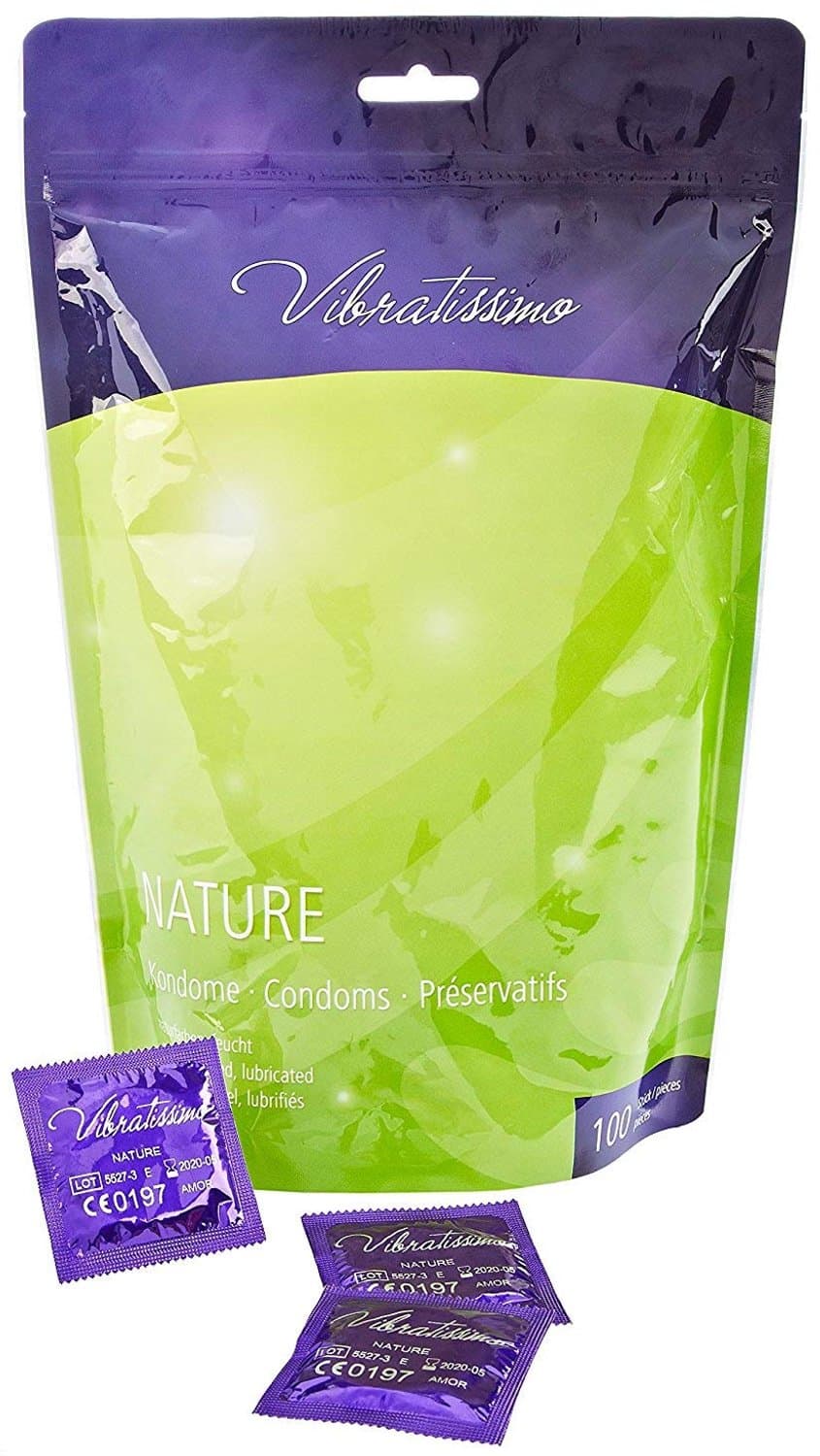 VIBRATISSIMO condooms Nature 100-pack | Premium box extra vochtig | dunne wanddikte & natuurkleurig | Anticonceptie mannen | b=53 mm — afbeelding 1