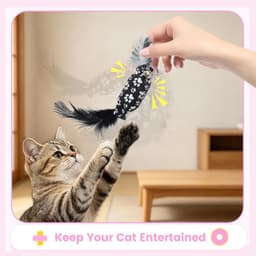 4 stuks speelgoed voor snoep, katten, interactief kattenspeelgoed met bellen en vouwpapier, kittenspeelgoed voor het verwijderen van saaie katten (4, rood, zwart, wit, paars) — thumbnail 3