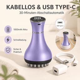 4-in-1 lymfatisch massageapparaat, elektrisch, anti-cellulitis massageapparaat met EMS, rood licht, warmte en vibratie, lichaamsmassageapparaat met 30 intensiteitsniveaus, cellulitis apparaat voor — thumbnail 5