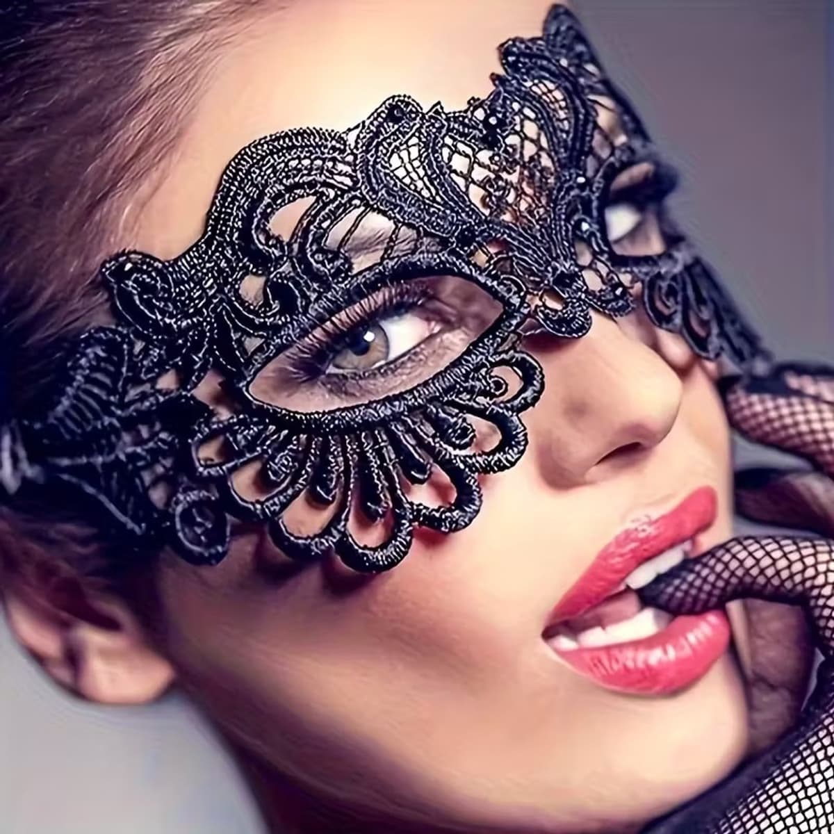 Zwart Kant Oogmasker Dames – Masquerade Masker – Venetiaans Masker – Seks / Feest Masker — afbeelding 1