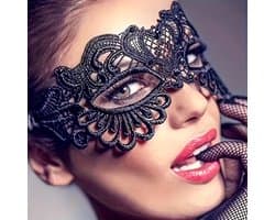 Zwart Kant Oogmasker Dames – Masquerade Masker – Venetiaans Masker – Seks / Feest Masker