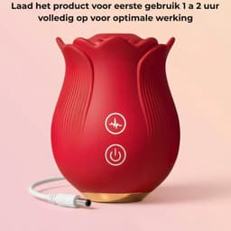 SF Toys – Roos Vibrator rood - 12 Zuigstanden - Clitoris Stimulator - Waterdicht - USB Oplaadbaar - Siliconen - Beschikbaar in 3 kleuren — thumbnail 6