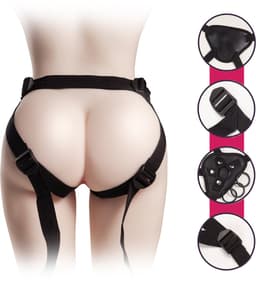 VIVIDIA Pink Bloom™ – Verstelbaar Strapon Harnas met Premium Vibrerende Voorbinddildo & Trillende Buttplug – Inclusief App voor Controle & Glijmiddel Sample – Voorbind Dildo Set voor Koppels — thumbnail 6
