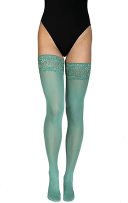 Hold-up Kousen voor Dames 60 Denier Microfiber met Kant en Siliconen Anti-slip Band — thumbnail 1