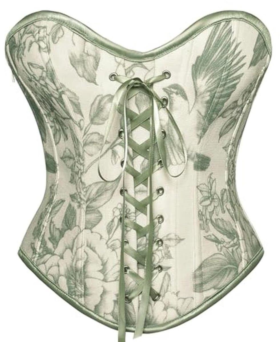 Vrouwen Renaissance Corset Bloemen Lace-up Corset Top Off Shoulder Vintage Korsetten Bustiers — afbeelding 1