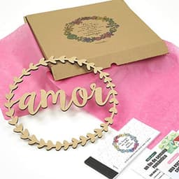 Romantische Valentijn cadeauset met houten kroon en talonair - Originele geschenken voor Valentijnsdag — thumbnail 1
