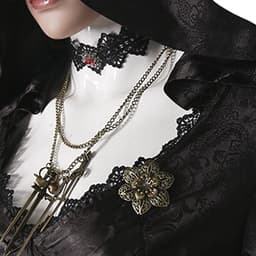 Vampire Madam Gothic Kostuum met Kap voor Dames - Cosplay Outfit voor Halloween en Carnaval — thumbnail 3