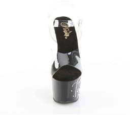 Pleaser - ADORE708TIP02 Sandaal met enkelband, Paaldans schoenen - US 8 - 38 Shoes - Zwart/Transparant — thumbnail 4