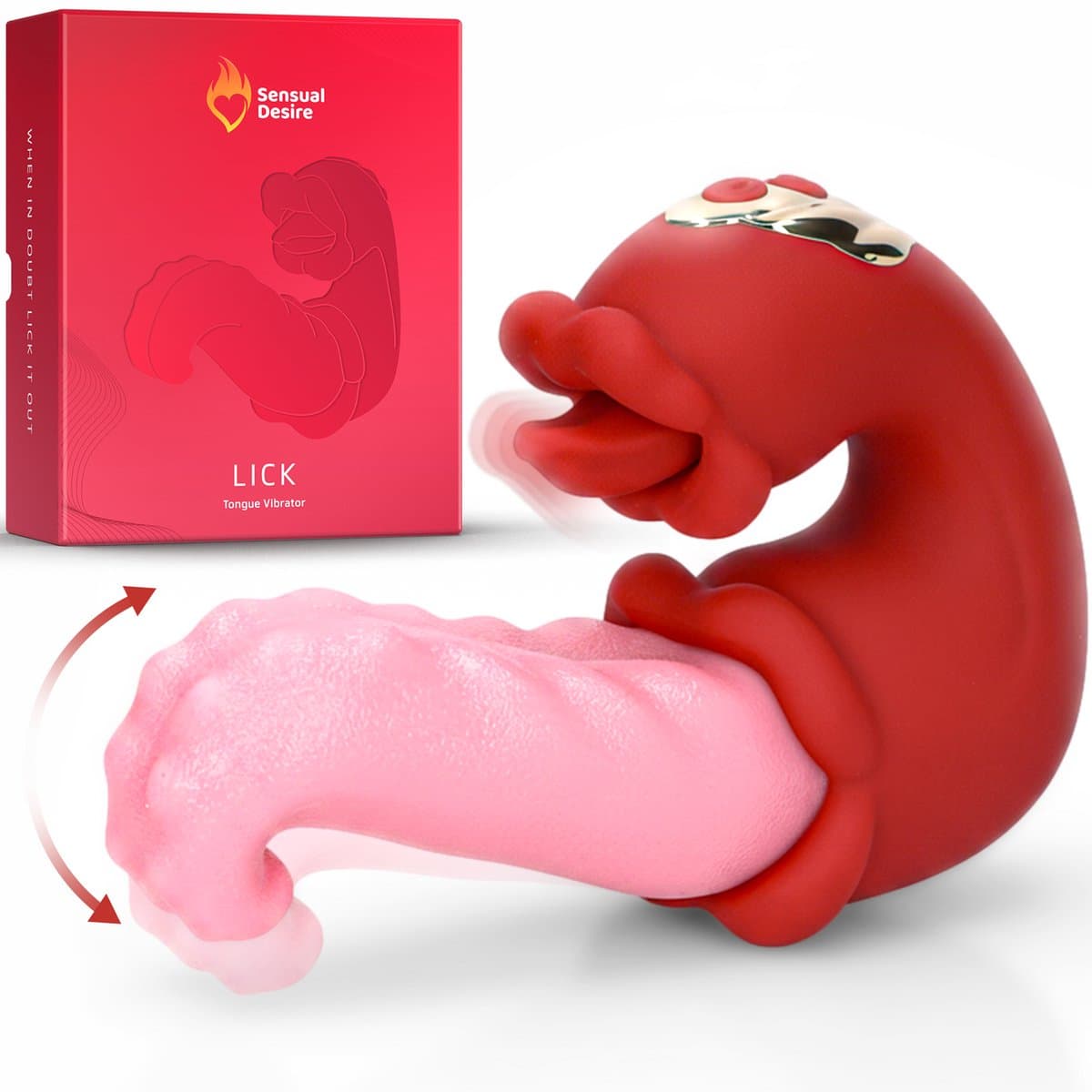 Sensual Desire® LICK – Tong Vibrator met Lick-beweging – 10 Tongstanden & 10 Vibratiestanden – Waterdicht – Clitoris Stimulator – Vibrators voor Vrouwen – Sex Toys voor Vrouwen – Inclusief Erotische Luisterverhalen — afbeelding 1