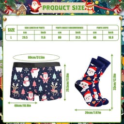 Grappige Kerst Boxershorts voor Mannen - XL Onderbroeken met Kerstkousen — thumbnail 3