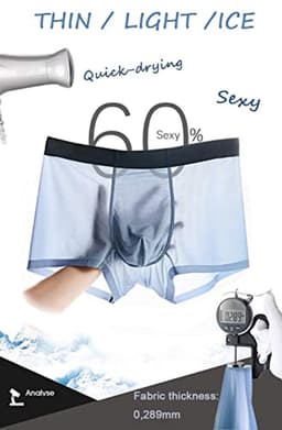 Boxershorts voor heren - Set van 3 - Ijzige zijde, mesh, sexy en ademend ondergoed - Zacht en comfortabel — thumbnail 2