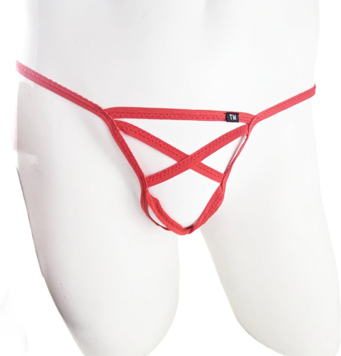 BamBella ® - String bondage - maat Onesize S M L - Rood Sexy erotische heren onderbroek mannen — afbeelding 1