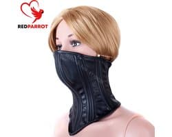 BDSM Nek harnas - Choker - Masker - Long neck - Verstelbar - Leder