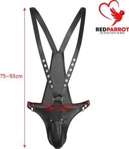 Leren G-String harnas Heren - BDSM - Erotische heren ondergoed - Leder — thumbnail 3