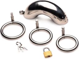 Roestvrij Stalen Penis Kooi Met 3 Ringen — thumbnail 7
