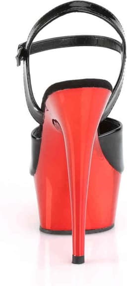 Pleaser - DELIGHT-609 Sandaal met enkelband - US 12 - 42 Shoes - Zwart/Rood — thumbnail 2