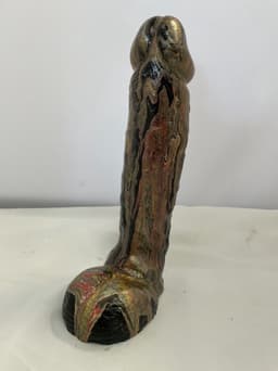 Handbeschilderde Piemelkunst van Keramiek Gips – Uniek Kunstobject – 18,5 cm – Cadeau & Decoratie — thumbnail 1