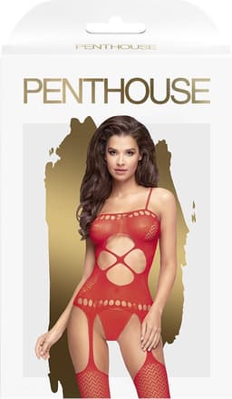Penthouse Lingerie Hot Nightfall - Erotische Catsuit met Jarratels - Maat XL - Rood — thumbnail 8