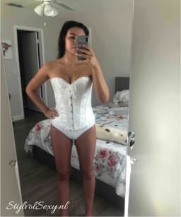 Sexy wit korset met haaksluiting | Maat 46 | Witte Lingerie Korsetten — thumbnail 8
