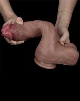 Lovetoy - Realistic Cocksucker Training Dildo - Platinum Silicone - 27cm — thumbnail 4