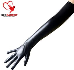Latex Wetlook Handschoenen - Lange Uitvoering - BDSM - 54CM - One Size — thumbnail 4
