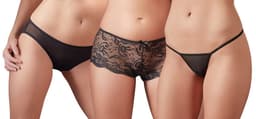 Cottelli Collection – 3 Delig Erotisch Ondergoed Set voor Veelzijdig Keuzevrijheid in de Slaapkamer – Maat XL – Zwart — thumbnail 3