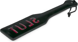 EasyToys - Paddle van Leer - Spanking Paddle - Kinky Leren Zweep met Slut Bedrukking - Bondage Set - BDSM - Bondage - Sex Toys voor Vrouwen en Mannen - Zwart — thumbnail 5