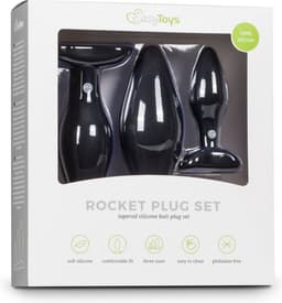 EasyToys - Siliconen Buttplugsetje - 3 Buttplugs - Buttplug - Buttplug Set - Anal Plug - Sex Toys voor Vrouwen en Mannen - Seksspeeltjes - Butt Plug - Zwart — thumbnail 3