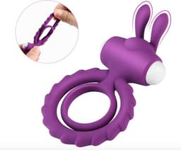 Quick Relief Duo Rabbit Vibrator™ - Cockring - Cock Ring Vibrerend - Penis Ring - Sex Toys voor Mannen en Vrouwen - Verstelbaar - Siliconen — thumbnail 5