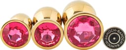 Banoch - Buttplug Aurora Hot Pink gold Medium - gouden Metalen buttplug - Diamant steen - Roze — thumbnail 4