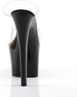Pleaser - SKY-302 Muiltjes - Paaldans schoenen - 40 Shoes - Zwart/Transparant — thumbnail 4