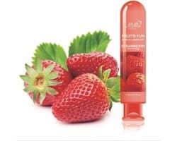 EnjoyXXX - Glijmiddel - Aardbei smaak en geur - Waterbasis - Eetbaar - Anaal - Puur genot - 80 ml - Massage olie