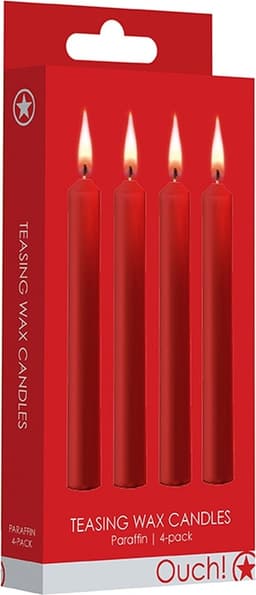 Ouch! Teasing Wax Candles - Waxkaarsen Paraffine - Lage Temperatuur - 4 Stuks - Rood — thumbnail 3