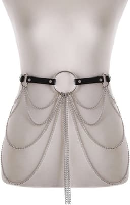 Full Body Harness Leather Belt With Chains | Verstelbaar Harnas met ketting | Sexy Waist Goth Accessories — thumbnail 7