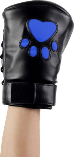 Banoch - Perrito Mittones - dog paws mittens bondage - PU Leer - blauw voetje - puppy play — thumbnail 3