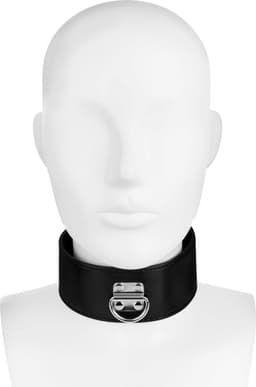 EIS, halsband, gladleerlook, met slot, incl. lijn — thumbnail 3