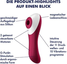 Satisfyer, drukgolfvibrator en vibrator, Dual Crush, 2:1 vibrator + drukgolfspeelgoed, 2 motoren, aan beide zijden te gebruiken — thumbnail 2