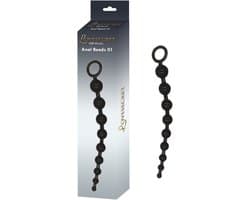 Lovesecret Sensual LS24 Anal Beads Zwart – 30 cm – Flexibele Silicone Anaalketting – Max Ø 3,5 cm – Voor Beginners & Gevorderden