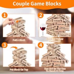 48 stuks Block Tower Spel voor Volwassenen - Spannend Spel voor Koppels en Uitdagende Activiteit voor Verjaardagen en Valentijnsdag — thumbnail 5