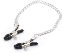 CHPN - Tepelklem - Tepelklemmen met ketting - Erotiek - 32cm - Klem voor tepels - 18+ - Zilverkleurig - Klemmetjes voor tepels — thumbnail 1