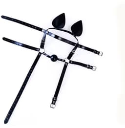 BDSM Gag Harnas - Bal - Seks - Unisex - Sex - Gezicht - SM - Slaaf - Masker — thumbnail 7