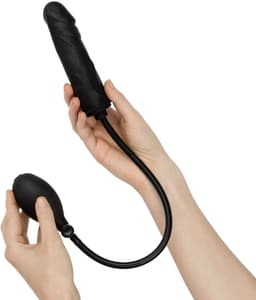 Anal Collection - Opblaasbare Dildo met Pomp 14,5 cm - Zwart — thumbnail 5