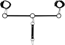 Kiotos Leather - Spreidstang - Bondage Stang - Met Drie RIng-Openingen - Met Handboeien & Enkelboeien — thumbnail 2