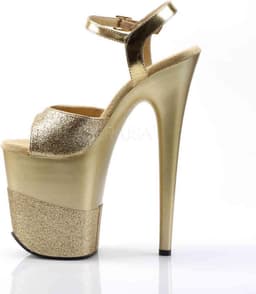 Pleaser - FLAMINGO-809-2G Sandaal met enkelband, Paaldans schoenen - Paaldans schoenen - 38 Shoes - Goudkleurig — thumbnail 3