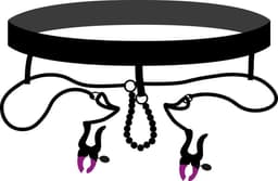 Bad Kitty – Spreiding Slipje met Klemmen voor Schaamlippen en Stimulus Kralen voor Clitoris - Zwart — thumbnail 1