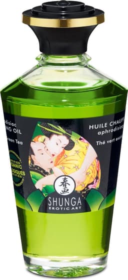 Shunga - Verwarmende Olie - Om Van Het Lichaam Te Likken - Green Tea — thumbnail 4